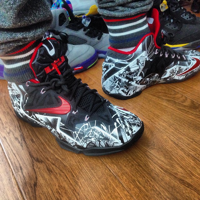 Nike Lebron 11 Graffiti On Feet 01