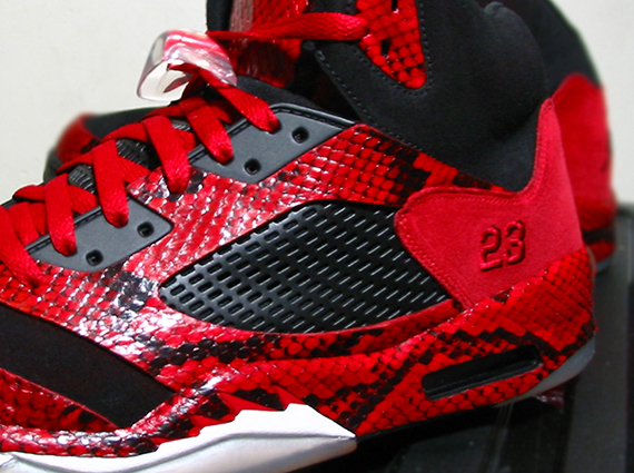 Air Jordan 5 "Red Spitting Cobra (Y.O.T.S.)" by Mr. Exclusive Customs