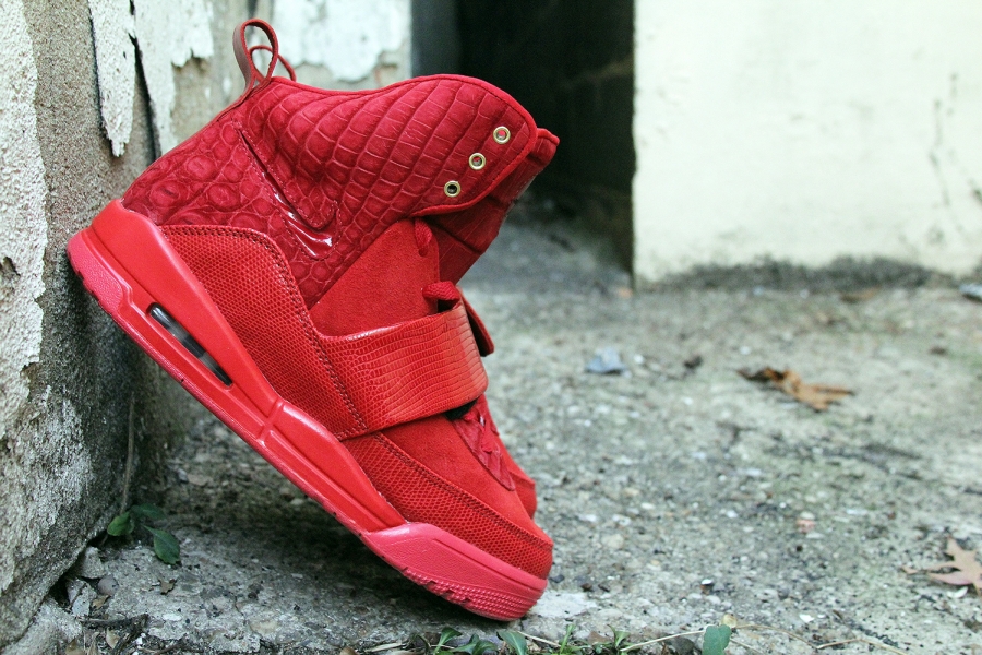 Nike Air Yeezy 1 All Red Customs 06
