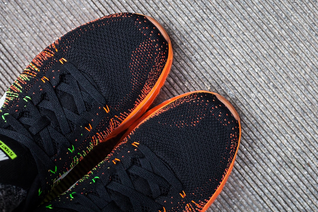 nike flyknit max black atomic orange volt
