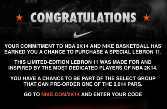 Nike LeBron 11 - NBA 2K14 Edition
