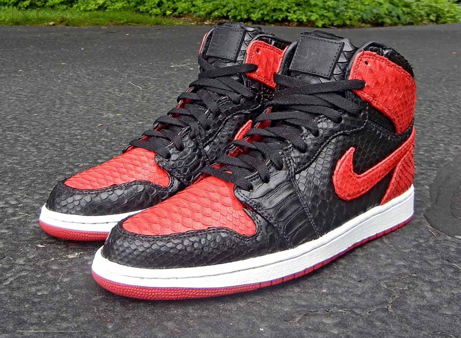 Air Jordan 1 "Bred Python" by JBF Customs