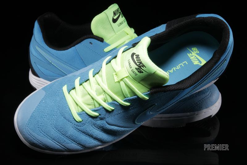 Nike Sb Lunar Gato Vivid Blue Volt Ice Black 06