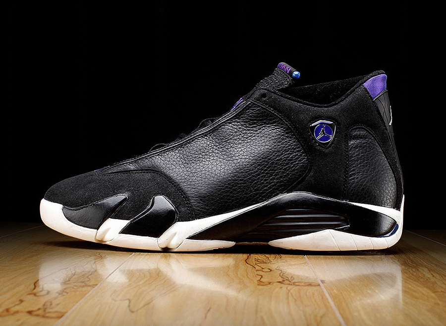 black and purple jordans 14