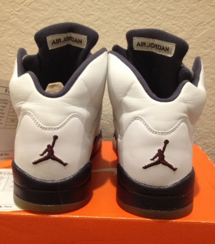 Air Jordan 5 Unreleased White Burgundy Sample 05