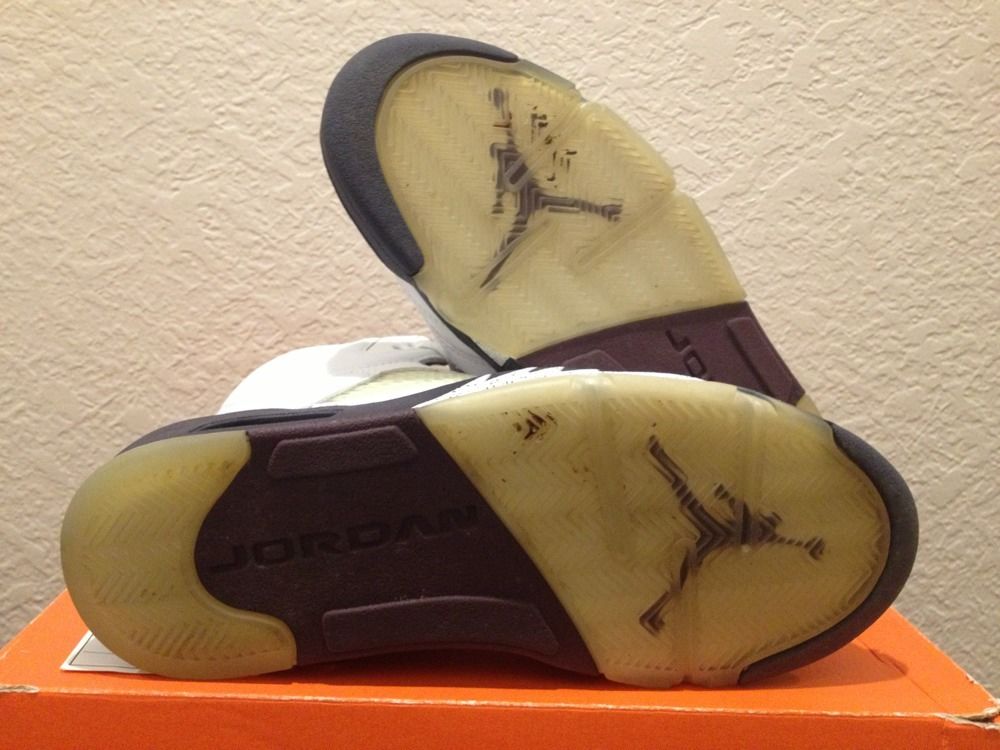 Air Jordan 5 Unreleased White Burgundy Sample 06