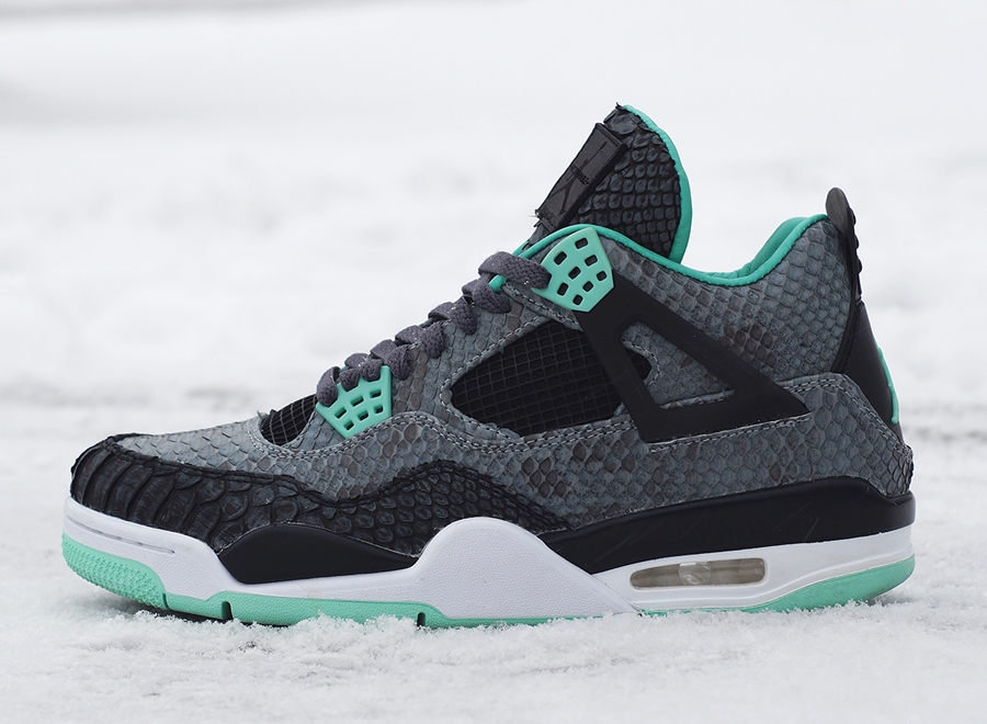 Air Jordan 4 "Green Glow Python" by JBF Customs