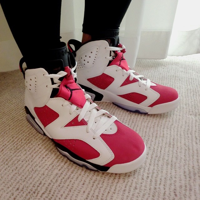 Jordan 6 Carmines On Feet 01