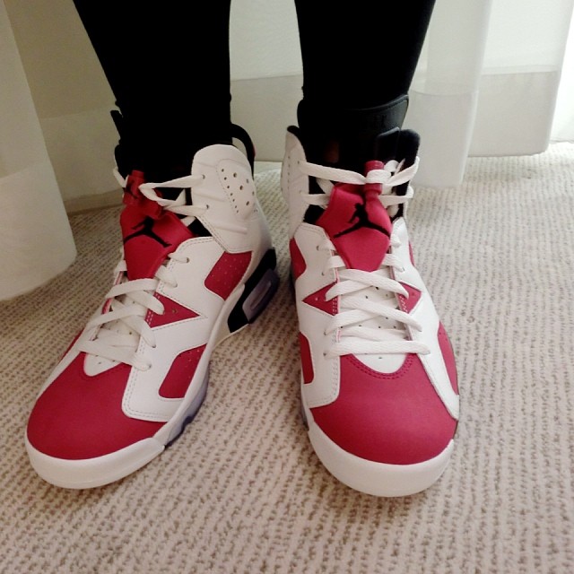 Jordan 6 Carmines On Feet 02