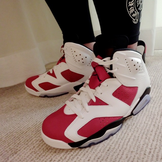 Jordan 6 Carmines On Feet 03