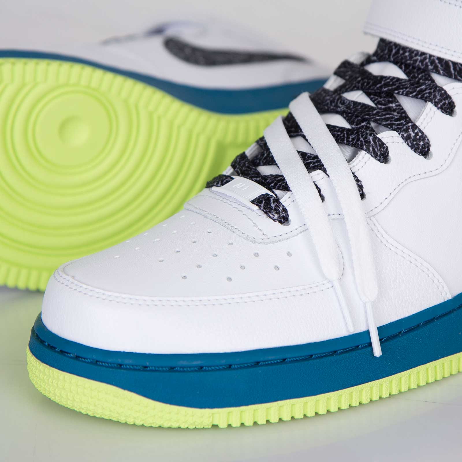 Nike Air Force 1 Mid 07 White Black Green Abyss 06