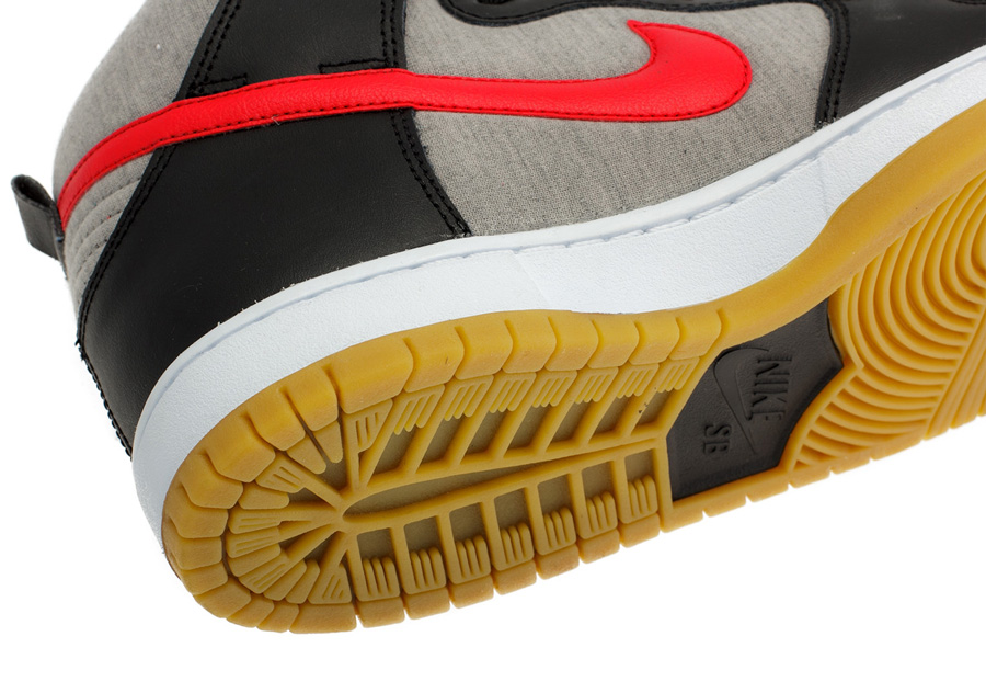 Nike Sb Dunk High Black Red Grey Fleece 04