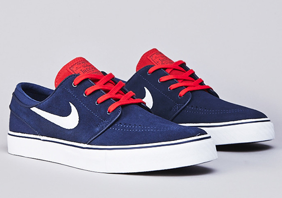 Nike SB Stefan Janoski – Midnight Navy – White – Light Crimson