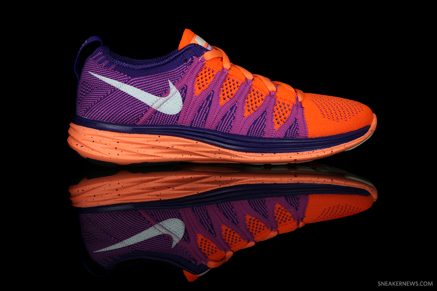 Nike Wmns Flyknit Lunar2 Atomic Orange White Purple 1