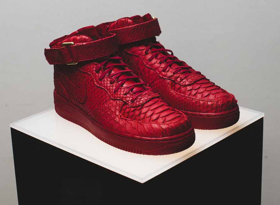 Nike Air Force 1 Mid "Red Python" Customs for FourTwoFour on Fairfax by The Shoe Surgeon