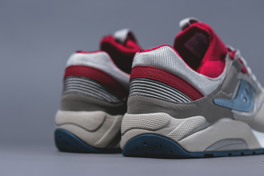 Saucony Grid 9000 Khaki Baby Blue Fluorescent Red 03