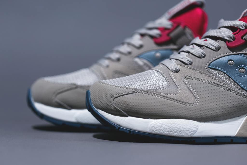 Saucony Grid 9000 Khaki Baby Blue Fluorescent Red 04