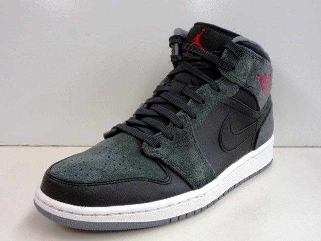 Air Jordan 1 Mid Grey Black Red 02