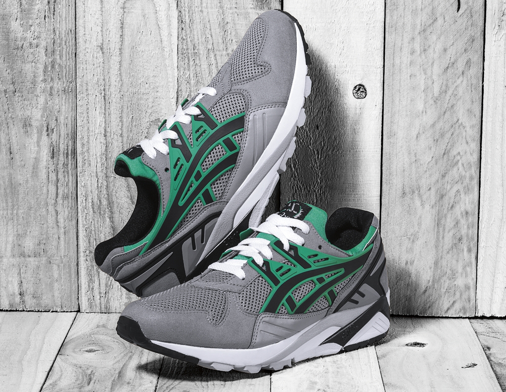 Asics Gel Kayano Light Grey Black Green 1