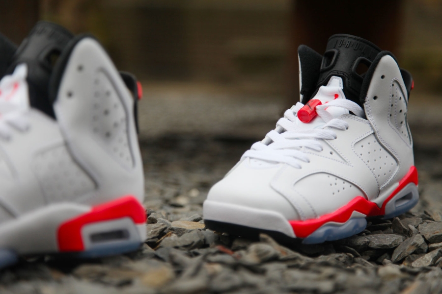 white infrared 6s on feet