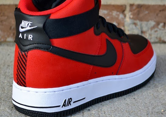 nike air force 1 high black and red