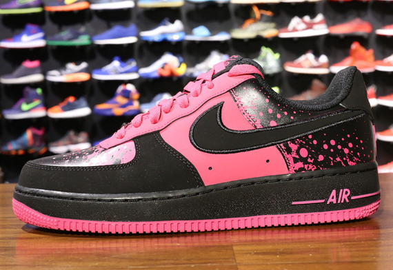 black and hot pink air force ones