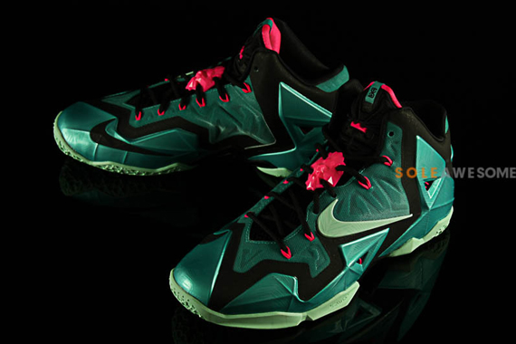 Nike Lebron 11 Green Pink 1