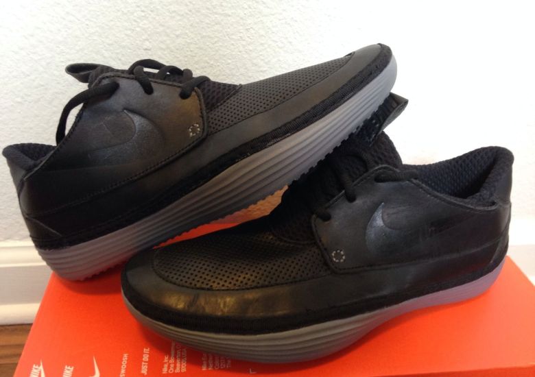Nike Solarsoft Moccasin – Black Leather Sample