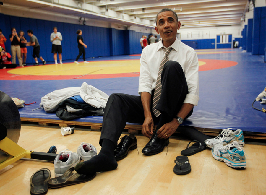 obama wearing jordans