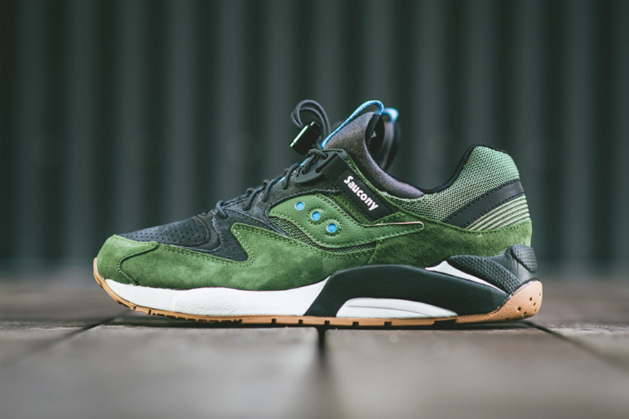 saucony grid 9000 green charcoal
