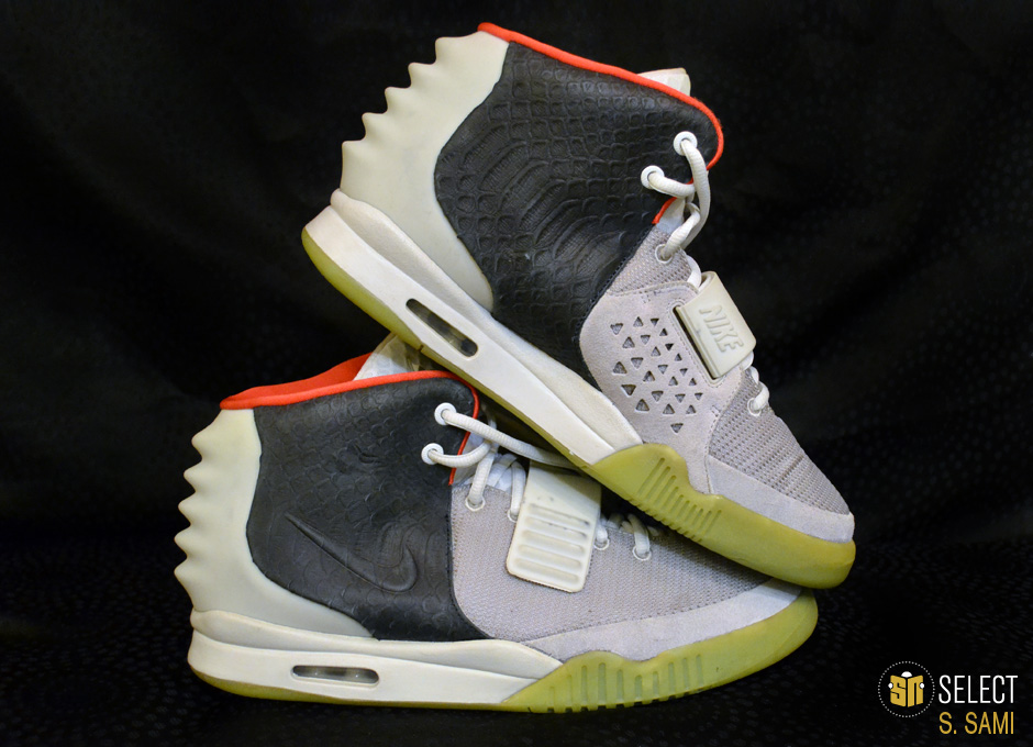 sn select nike air yeezy 2 sample platinum black 7