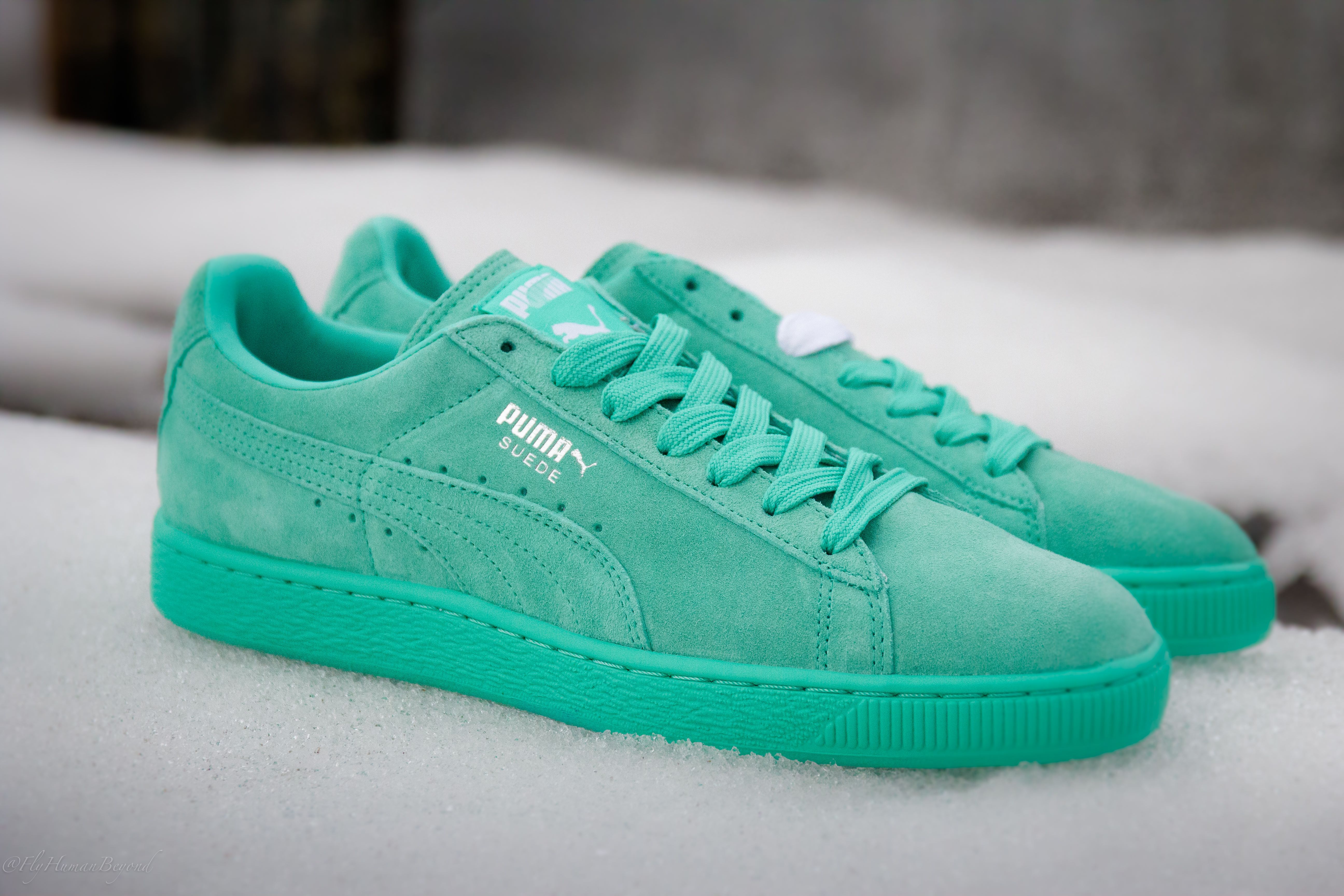 Puma suede classic store electric green white