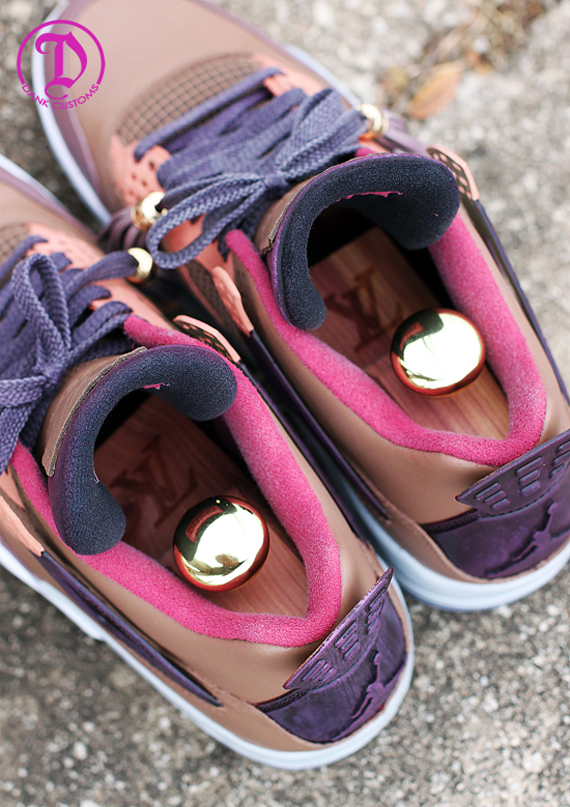 Custom Louis Vuitton x Air Jordan 4 by the Shoe Surgeon “purple