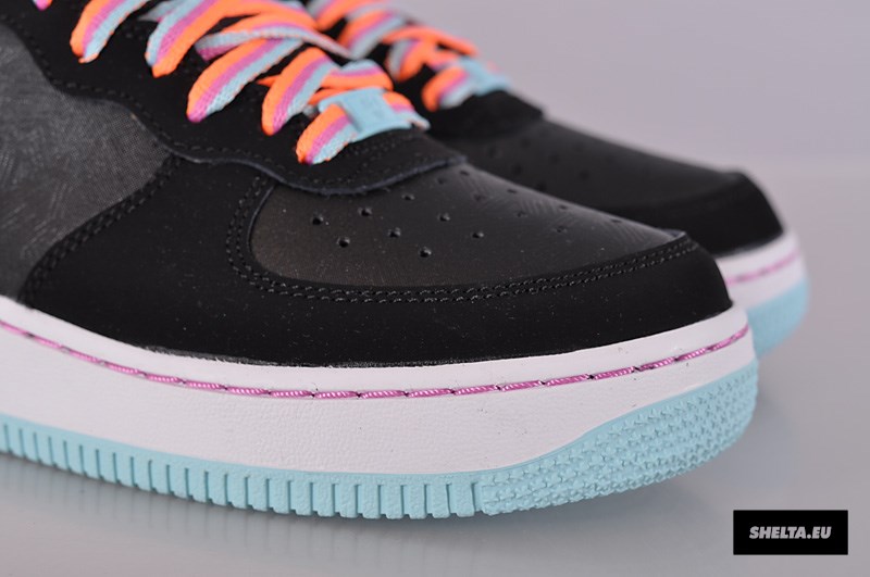 Nike Air Force 1 Mid Black Metallic Silver Glacier Ice Violet 07