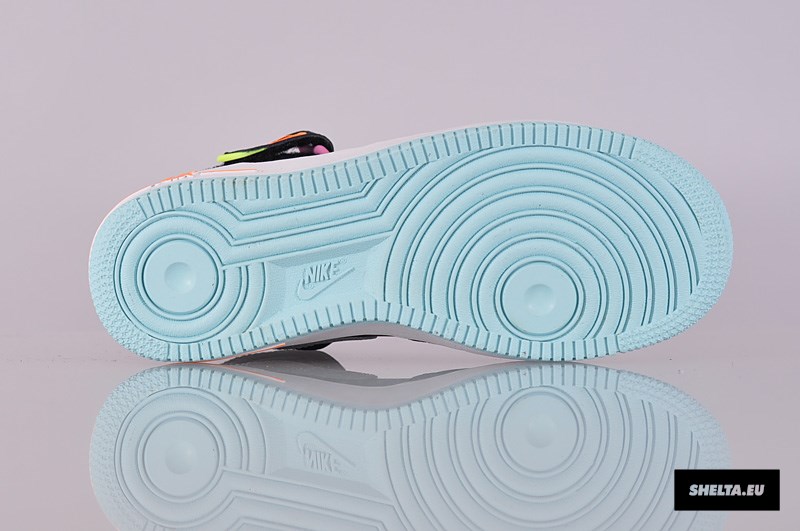 Nike Air Force 1 Mid Black Metallic Silver Glacier Ice Violet 08