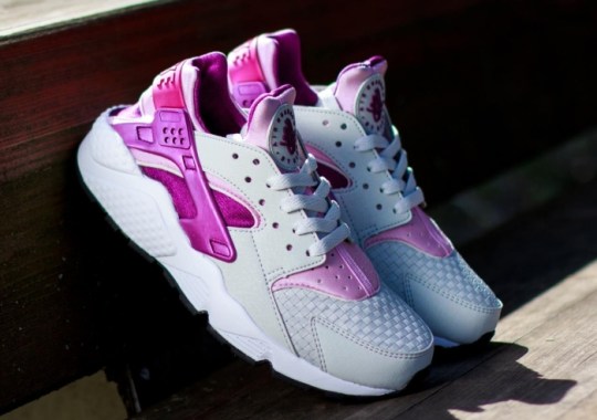 nike huarache womens grey pink 05