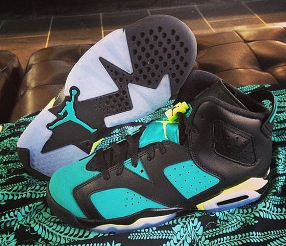 Air Jordan 6 GS - Black - Volt Ice - Turbo Green - Black