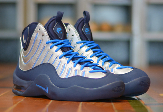 nike air bakin white blue yellow