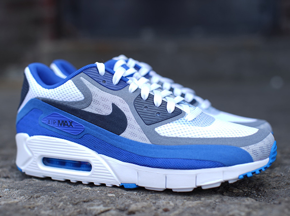 Nike Air Max 90 Breathe - White - Dark Obsidian - Cool Grey - Varsity ...