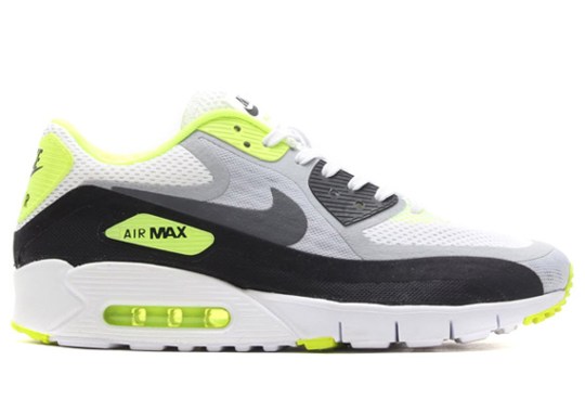 nike air max 90 breathe white grey volt black