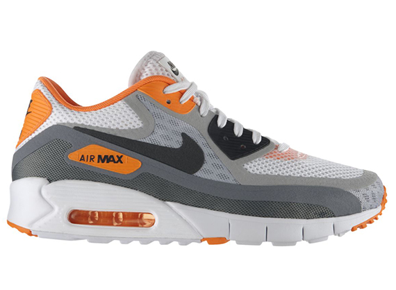 grey white and orange air max
