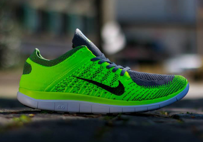 Nike Free 4 Flyknit Volt Light Charcoal Black 02