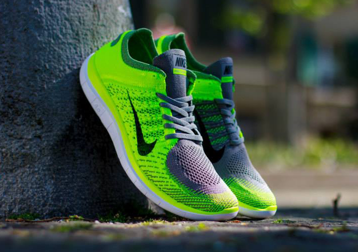 Nike Free 4 Flyknit Volt Light Charcoal Black 03