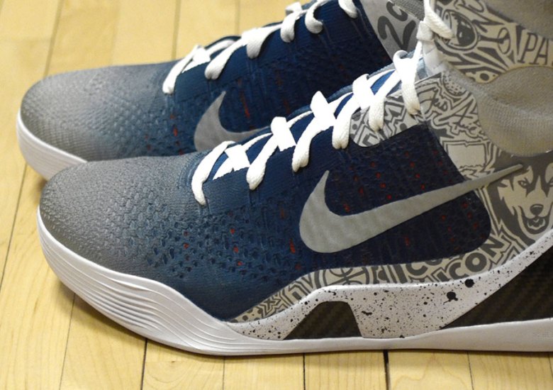 Nike Kobe 9 Elite “UCONN” by Mache Customs for Geno Auriemma