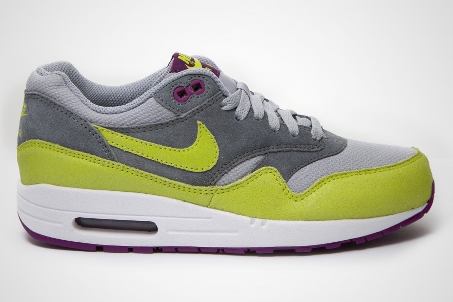 Nike Womens Air Max 1 Grey Lime Green 01