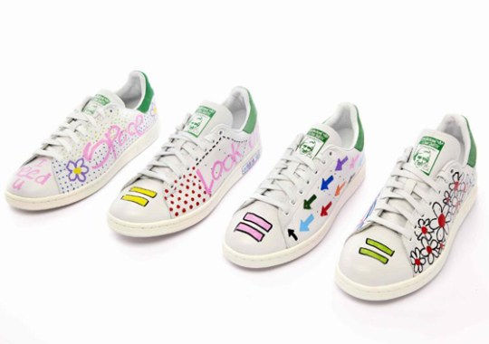 Pharrell Hand-Paints 10 adidas Stan Smiths For Charity, To Release at colette