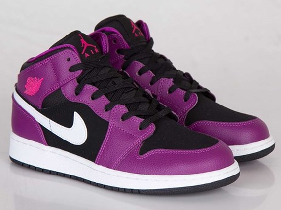 Air Jordan 1 Mid Gs Bright Grape Vivid Pink 07