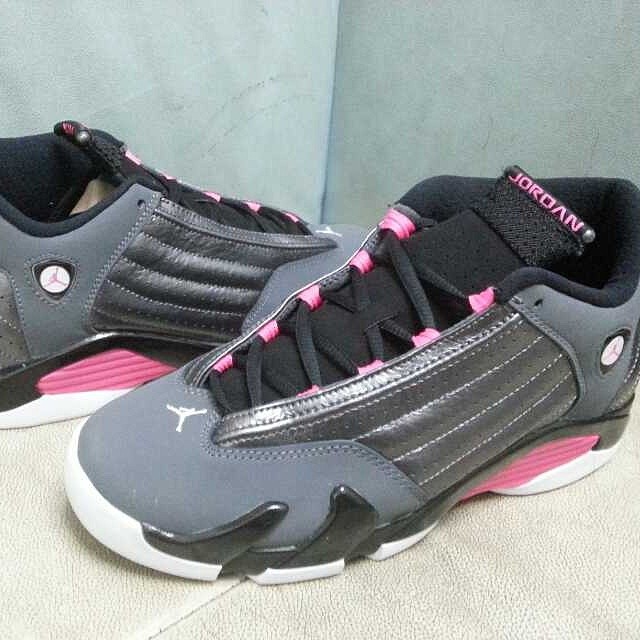 Air Jordan 14 Gs Grey Pink 03