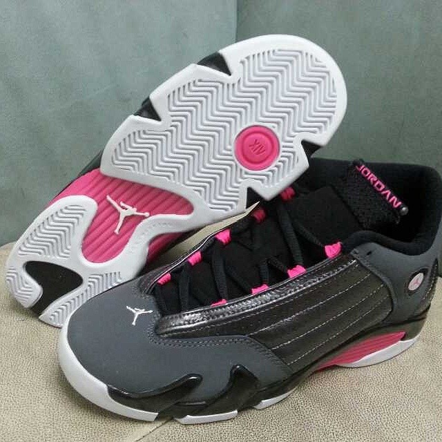 Air Jordan 14 Gs Grey Pink 04