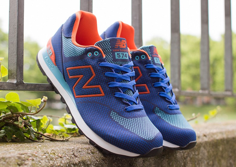 New Balance 574 Woven - Blue - Orange - SneakerNews.com